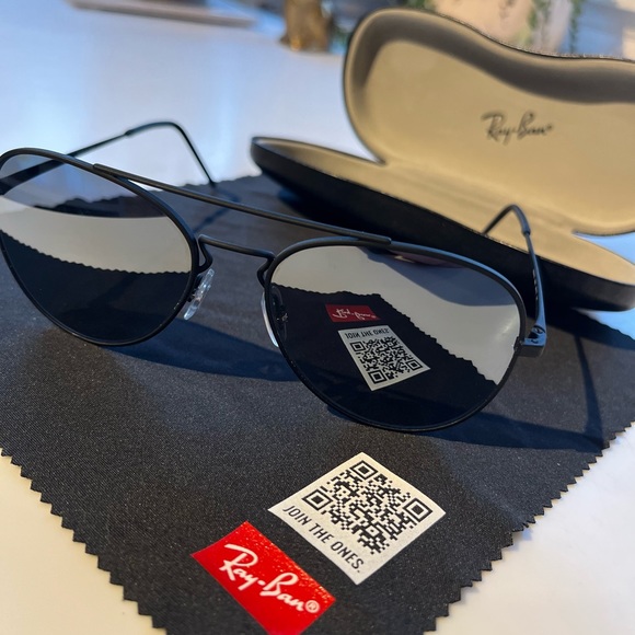 COPY - Ray-Ban 6413 frames, matte black, silver reflective - Picture 4 of 6